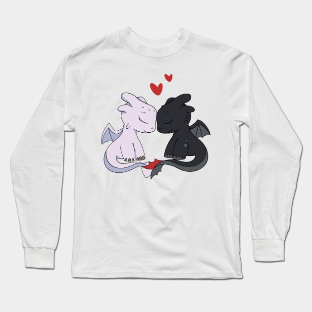 Love of dragons, Black fury & Light fury, Httyd characters, Toothless Long Sleeve T-Shirt by PrimeStore